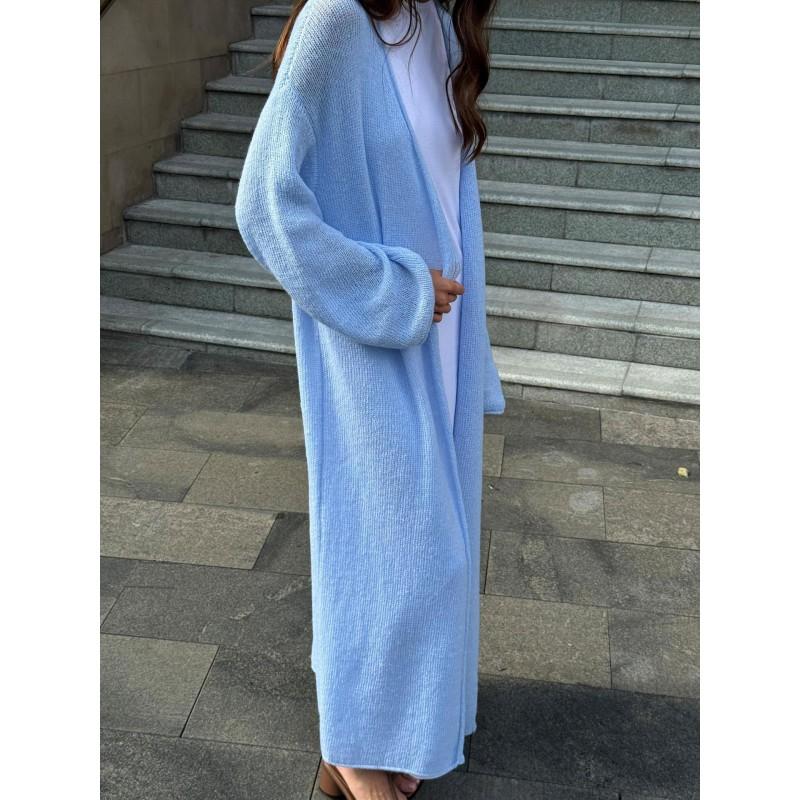 Womens Oversized Crochet Knit Cardigan With V-Neck Loose Fit Long Sleeve Lightweight Mohair Blend Open Front Sweater