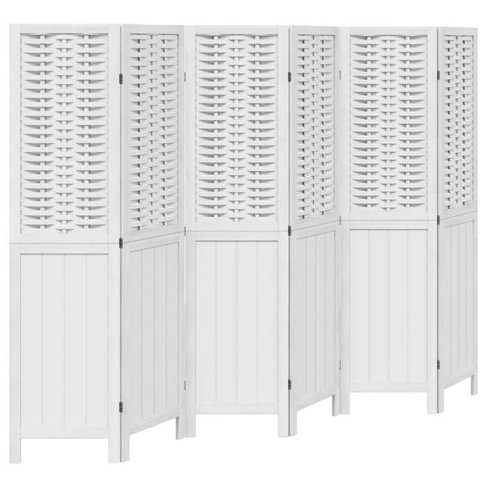 VidaXL Cloison de Séparation 6 Panneaux, Séparateur de Pièce, Écran d'Intimité, Paravent de Salon Chambre, Blanc Bois de 358729