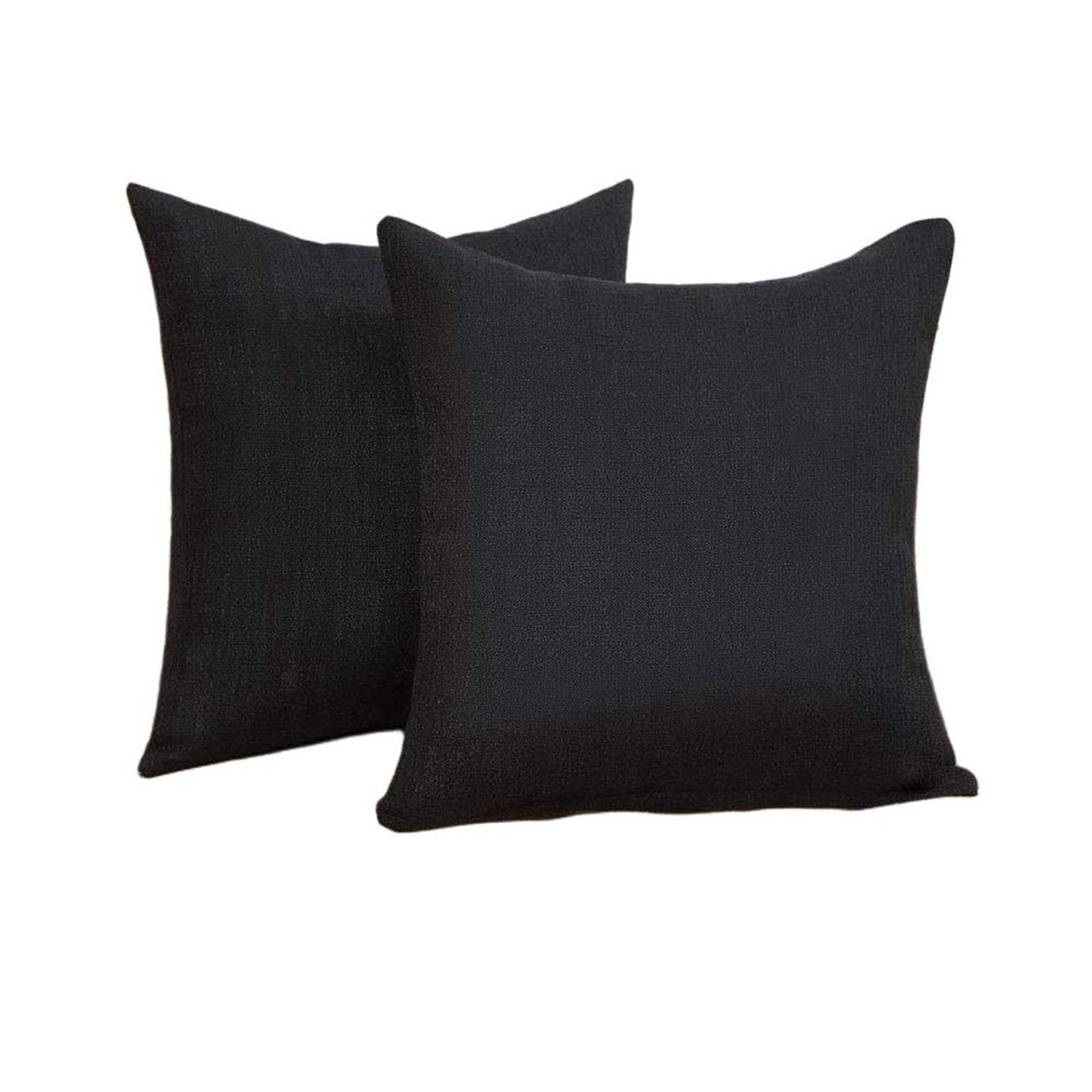 

Solid Color Linen Sofa Pillow Cushion, Living Room Pillow Headboard, Backrest Pillowcase With Pillow 2pc One Size чёрный