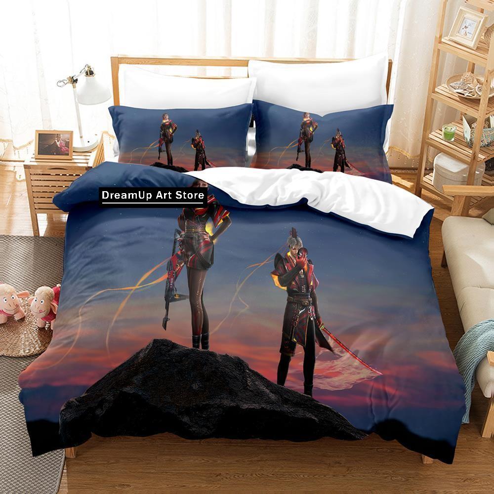 3D Game Garena Free Fire Bedding Set Quilt Cover Bed Cover with Pillowcase Twin Single Queen King Size Boys Adult Home Textile