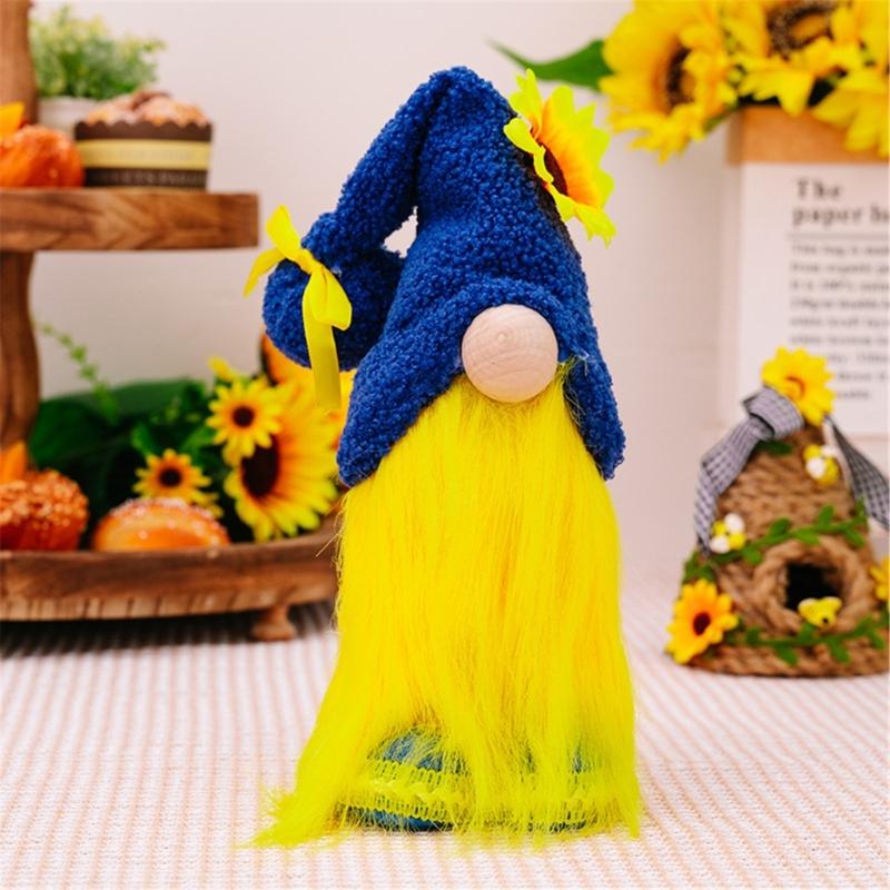 Sunflowers Gnomes Plushie Sunflowers Gnomes Swedish Tomte Scandinavians Figurins Spring Kitchen Tiered Tray Decors