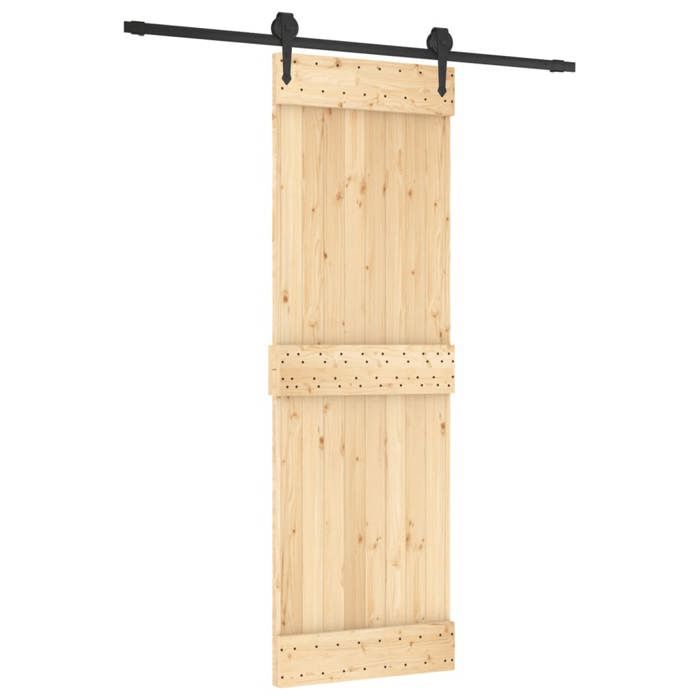 VidaXL Porte coulissante et kit de quincaillerie 70x210 cm pin massif, porte intérieure, porte de grange intérieure 3203199