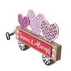 Valentine's Day Love Heart Car Ornament Farmhouse Rustic Handcrafted Wooden Heart Shape Car Table Sign Holiday Party Desktop Decoration