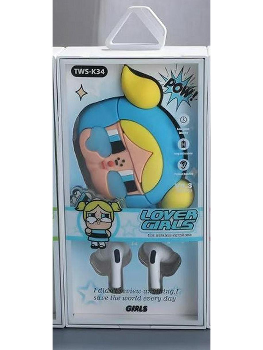 Беспроводные Bluetooth-наушники Powerpuff Girls Crybaby TWS-K34 2025 синий