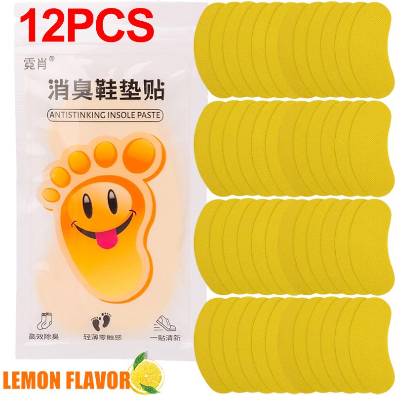 12-60pcs Shoes Odor Remover Deodorant Patch Lemon Athlete s Foot Soothing Insole Stickers Antibacterial Antiperspirant Foot Care