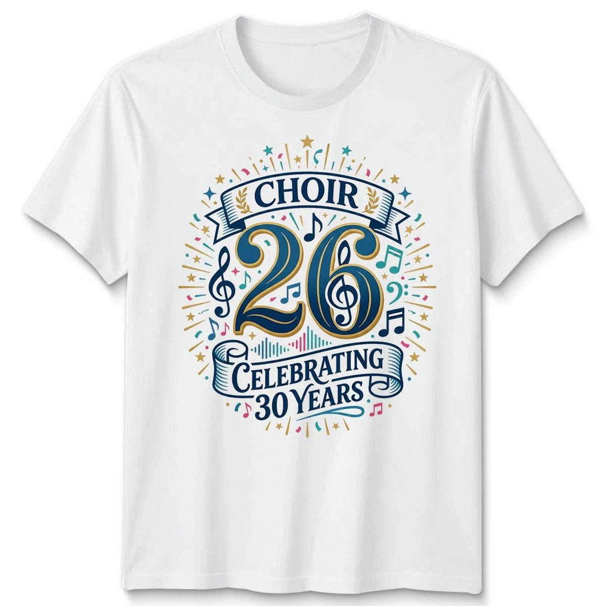 Футболка Choir Voices 26, посвященная 30-летию, синий дизайн с музыкой, унисекс, подарок S
