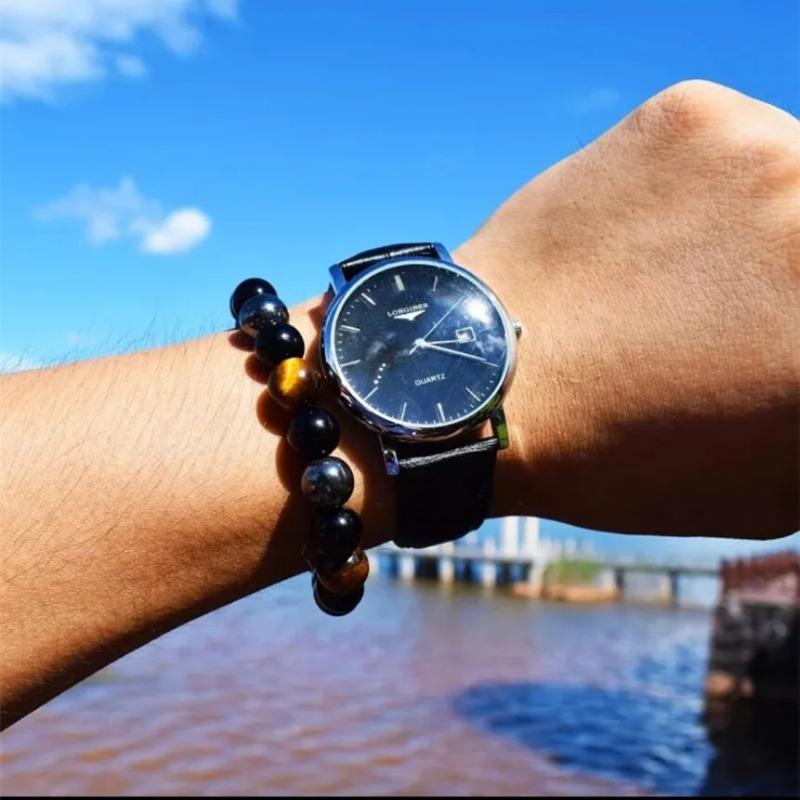 Bracciale Detox Linfatico da Donna Occhio di Tigre Ematite Bracciale in Pietra Naturale Bracciale Dimagrante da Uomo Gioielli per la Salute