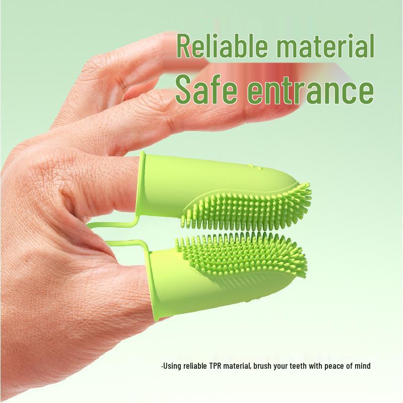 Pet Double Finger Toothbrush for Dogs & Cats - Teeth Cleaning Sleeve