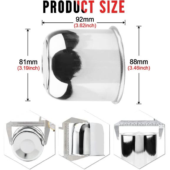 RTRHINOTUNING 1PC Push Through Wheel Center Caps 3.19inch Chrome Silver for Truck Wheels Rim Trailer