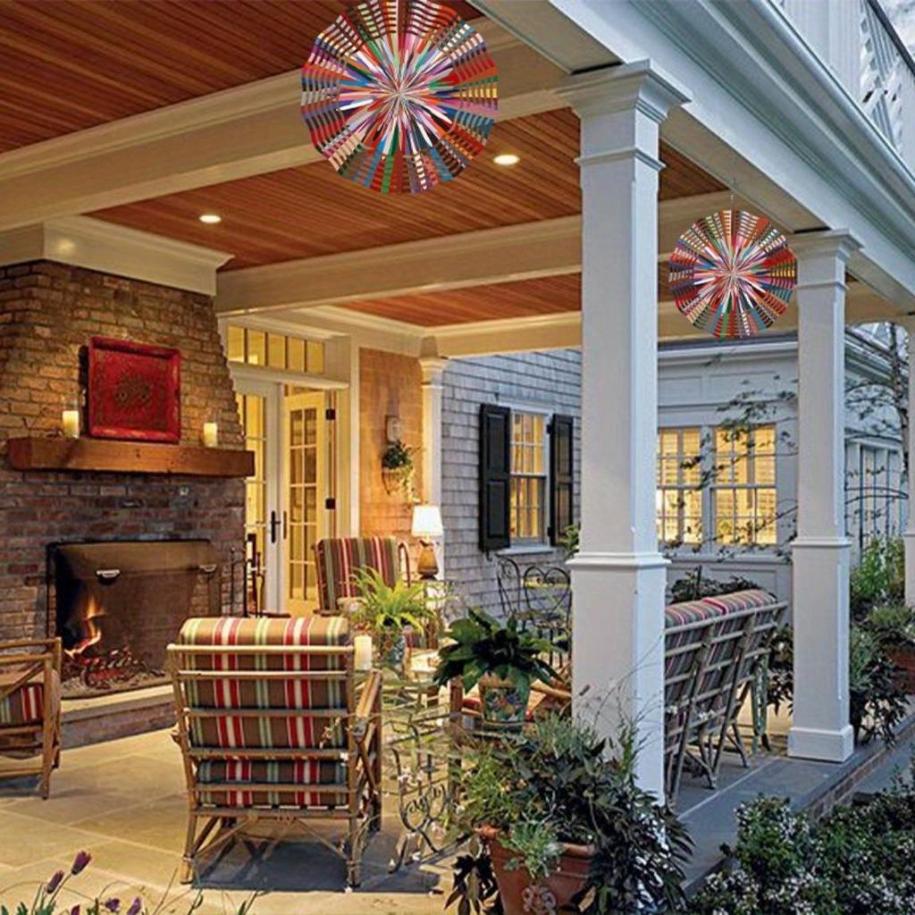 Metal Wind Spinner with Lotus Mandala Design 360 Rotating Hook for Garden Balcony Yard Outdoor Decor Thanksgiving Christmas Holiday