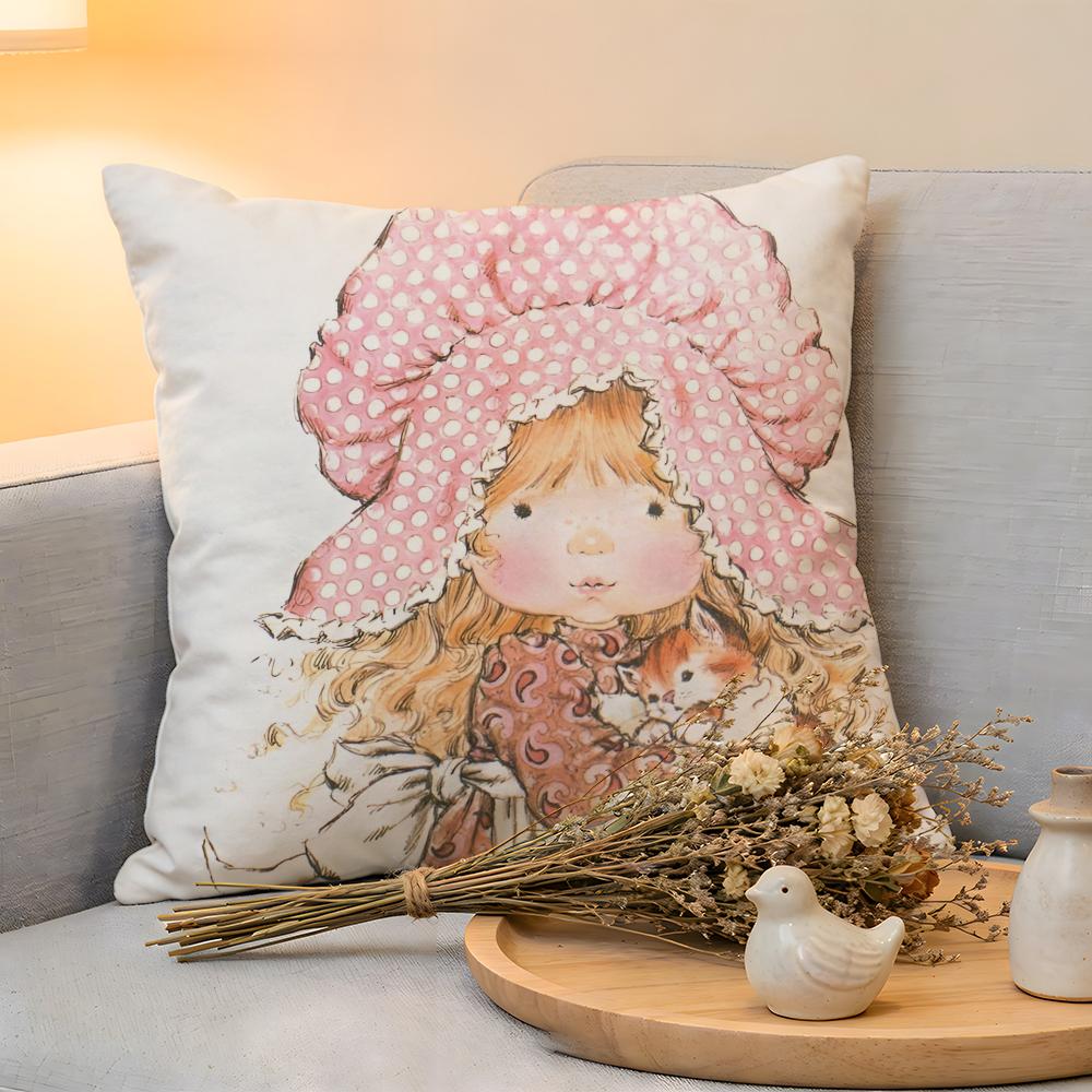 Kissenhülle Leinen Hautfreundlich Weich Dekorative Hülle für Sofa Heimdeko Süße Anime Ssarah Kay Kissenbezug