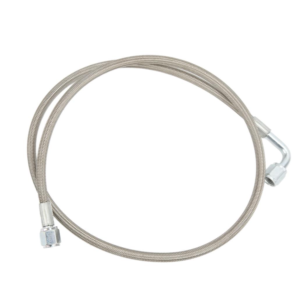 Turbo Oil Feed Line 4AN 90 Degree Stainless Steel Braided Oil Feed Tube Pipe Hose 48 Inches