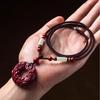 Cinnabar Pixiu Pendant Necklace with Genuine Purple Gold Sand, Hetian Jade, and Safety Buckle. Suitable for Men and Women.