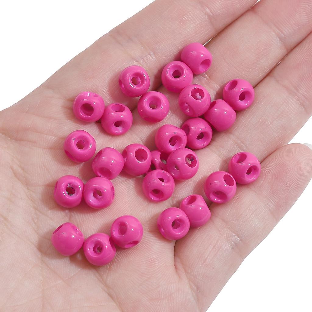 Handmade Bracelet Beads Acrylic Solid Color 8 × 6mm Four-way Straight Hole Beads String Accessories Handmade DIY Bracelet Pendant Jewelry Accessories