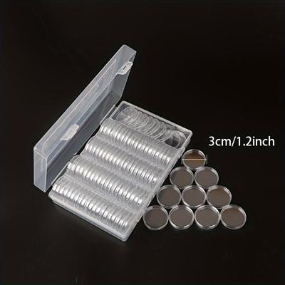 100pcs Coin Capsule Small Round Box, Commemorative Coin Protection Box, Coin Collection Box Storage Box