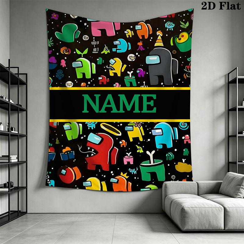 Custom Among Us Wall Hanging Printed Fabric Blanket Decorative Tapestries for Bedroom Living Room Home Decor