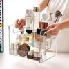 1pc Transparent Acrylic Cosmetic Storage Rack Threelayer Snap Detachable Handheld Cosmetic Container Skincare Desktop Organizer