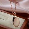 Simple Oval Glossy Pendant Necklace Fashion  Rose Gold Color Women Charm Pendant High Quality Daily Fine Jewelry
