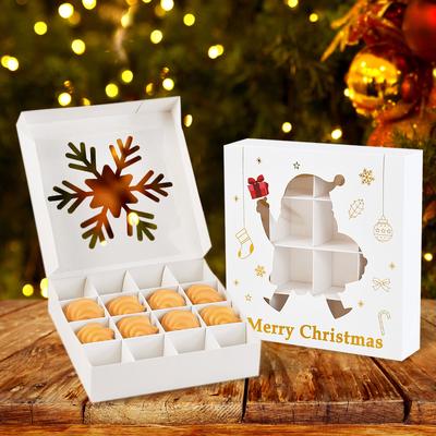 1/6Pcs Christmas Candy Cookie Boxes Snack Gift Packaging Decoration Kids Favors 2025 Christmas Party Supplies New Year 2025