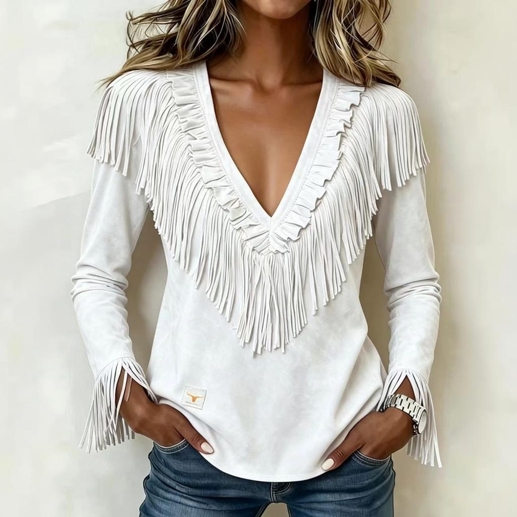 Women's Western Long Sleeve Slim Fit Blouse Shirt