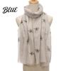 Comfortable Skin Friendly Scarf Lightweight for Women Cute Bee Pattern Neck Scarf Trendy Print Accessory Soft Long Thin Shawl Wrap Vacation Travel,