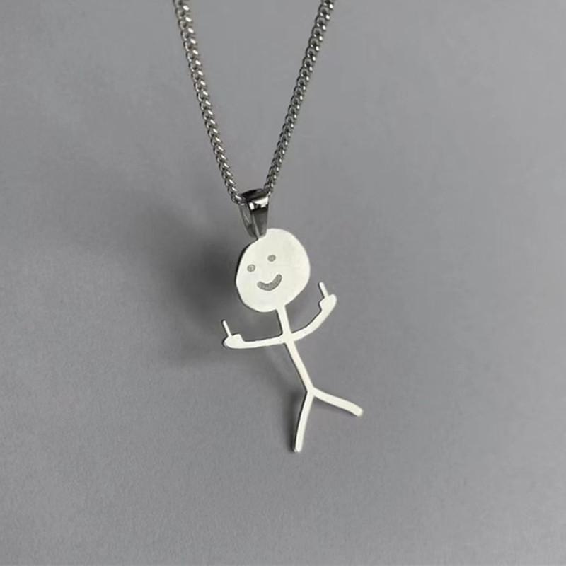 Halskjede med tegneseriefigur av rustfritt stål - Halloween-moro og personlighet