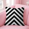 Black White Striped Geometric Rectangle Cushion Cover Polyester Sofa Cushions Decorative Throw Pillows  Decoration Pillowcover