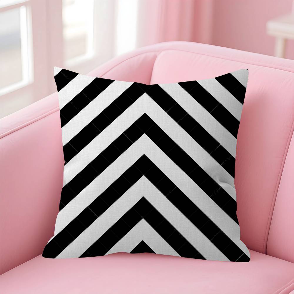 Black White Striped Geometric Rectangle Cushion Cover Polyester Sofa Cushions Decorative Throw Pillows Decoration Pillowcover