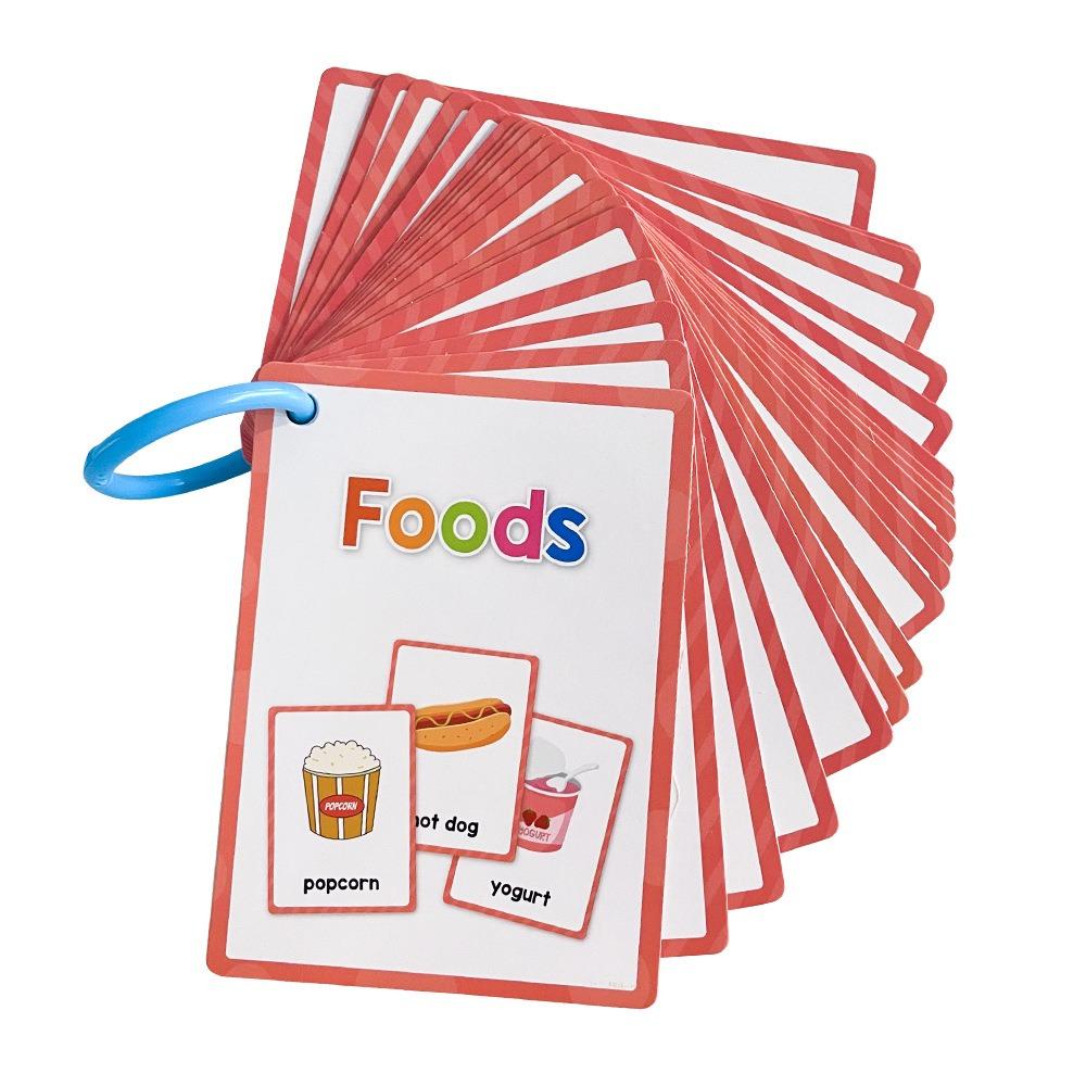 Montessori Flashcards Early Educational Double Side Vocabulary Cards Toddler Teaching Aids English Vocabulary