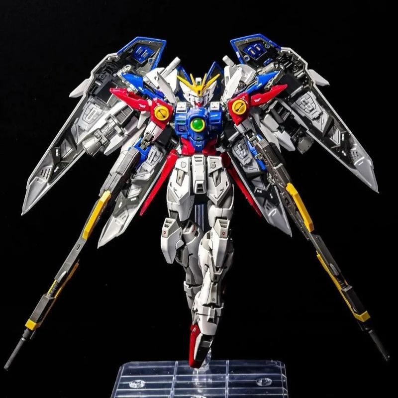 RG 1/144 Transformable Wing Zero Gunpla Assembly Model Kit Mobile Suit Action Figure With Glow-In-The-Dark Effect Boys Toy Gift