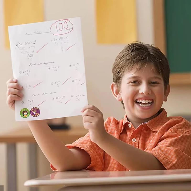 2~8roll Roll Up Stickers 500sheet/roll School Teaching Incentive Supplies Rolling Animal Sticker DIY Gifts Label Decoration TMZ