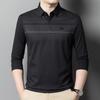Autunno Nuovo Maglietta a Maniche Lunghe da Uomo Bello Stampa a Righe Moda Business Papà Polo Trendy