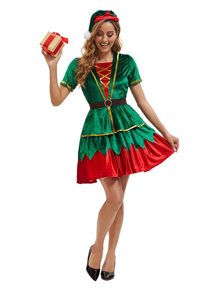 2025 Hot Selling Unisex Green Christmas Dress for Adults & Couples - Ideal for Stage Performances