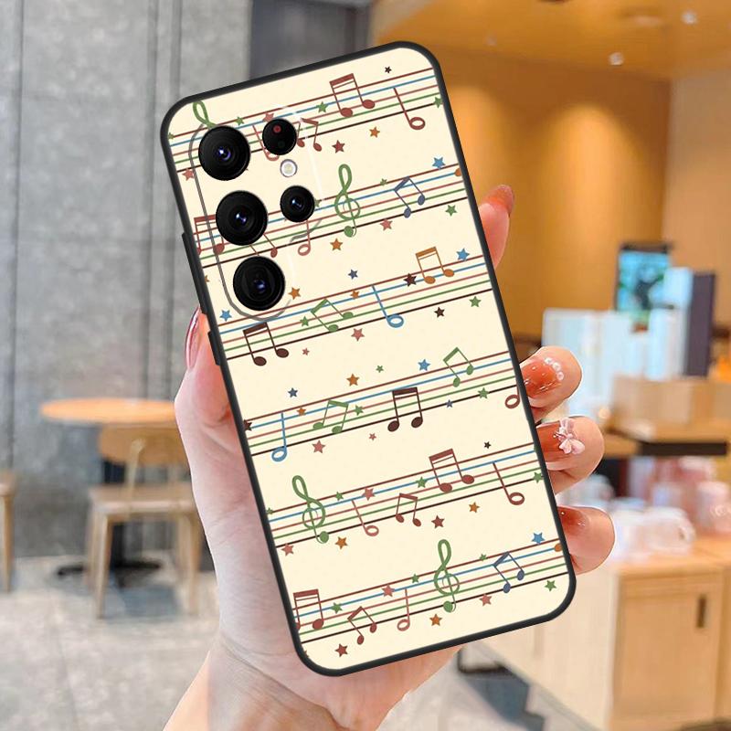 Hudební noty Hudební noty Pouzdro na telefon Pro Samsung Galaxy S25 S23 S22 S21 S20 S24 Ultra S9 S10 Plus S25 FE Zadní kryt