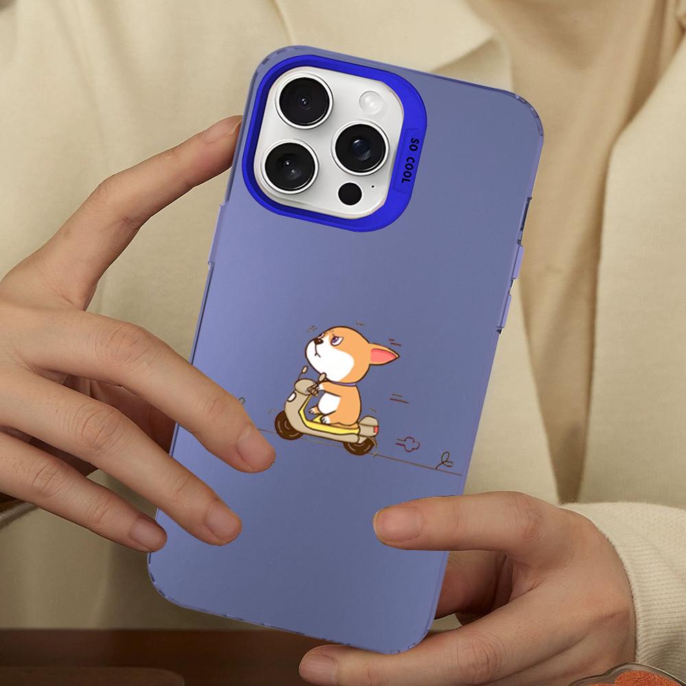 Funny Cute Dog Corgi Phone Case For IPhone 16 15 14 13 12 11 Pro Max X XR XSMAX 8 7 Plus Matte Shockproof Back Cover