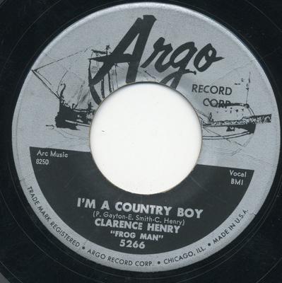 7inch Record CLARENCE "FROGMAN" HENRY - I'm A Country Boy 5266 Argo 1957 US Rock Used