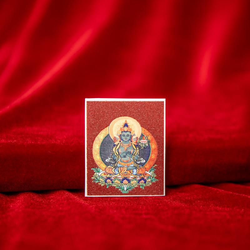 Tibetan Eight Protectors Cinnabar Mineral Sand Thangka Painting Core 4X5 - Birth Year Buddha