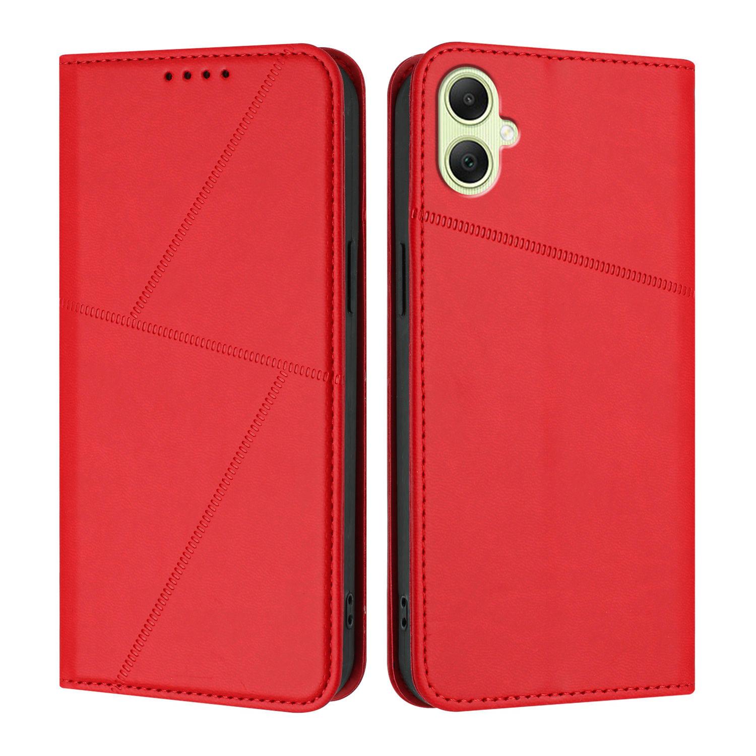 

For Samsung Galaxy A07 Wallet Case Magnetic Closure Leather Flip Phone Cover with Stand Red