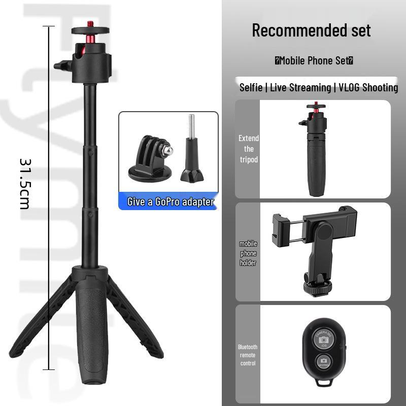 DJI-Compatible Selfie Stick Tripod Extension with Camera Bracket for Handheld Sports and Poc Devices