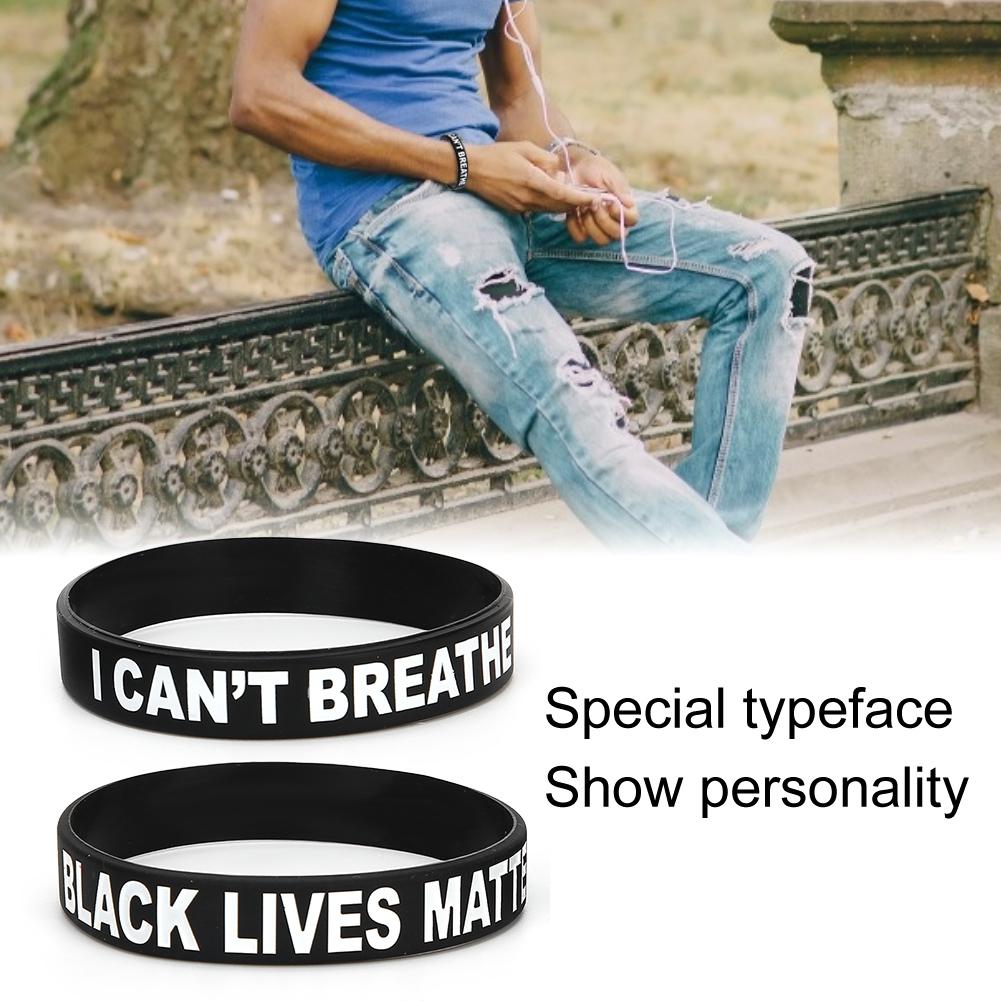 2pcs Silicone Wristband Unisex Special Letter Decor Bracelet for Women Men