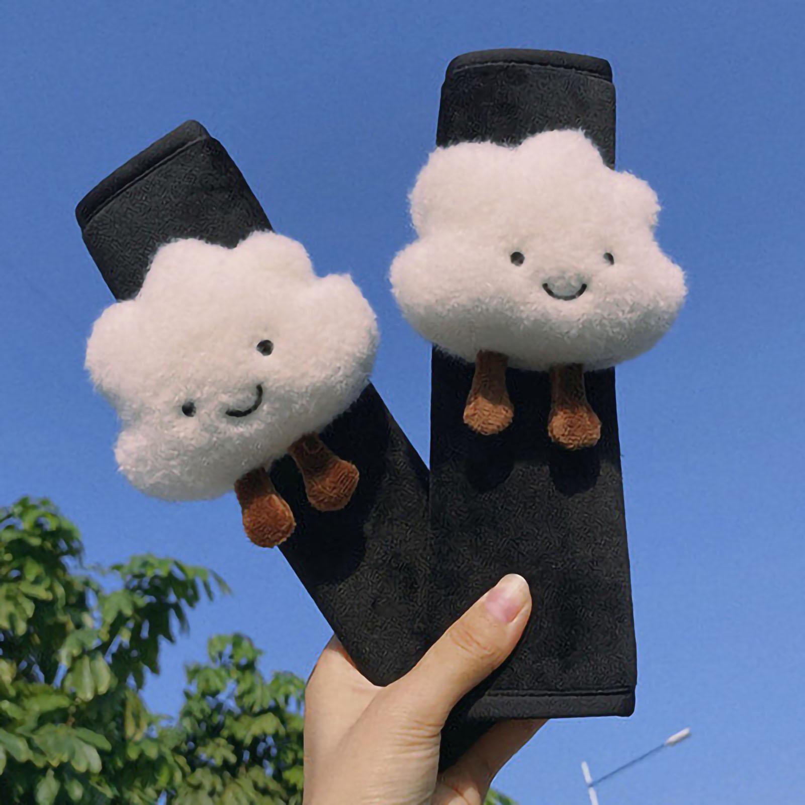 

Cute Cartoon Car Seat Belt Shoulder Pad Soft Plush Safety Belt Cushion Cover for Auto Cloud