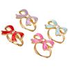 Elegant Butterfly Bowknot Enamel Ring Shimmering Alloy Jewelry For Women Perfect Gift For Any Occasion