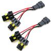 2Pcs HB3 9005 HB4 9006 Socket Adapter Cable One Male To Two Female Plug Conversion Wiring Harness Connector