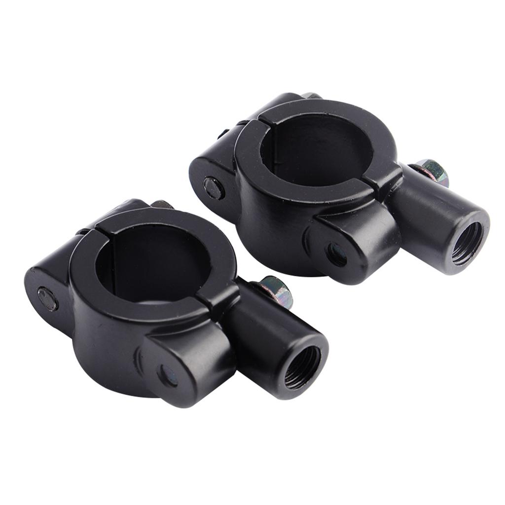 2Pcs Black Universal Motorcycle Handlebar Mirror Mount 10mm 78" Aluminum Clamp