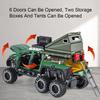 1:28 Scale X-Class 6x6 UNIMOG Motorhome Camping Car Model Toy Shock Absorption Sound Light Pull Back Off-road Vehicles Boys Gift