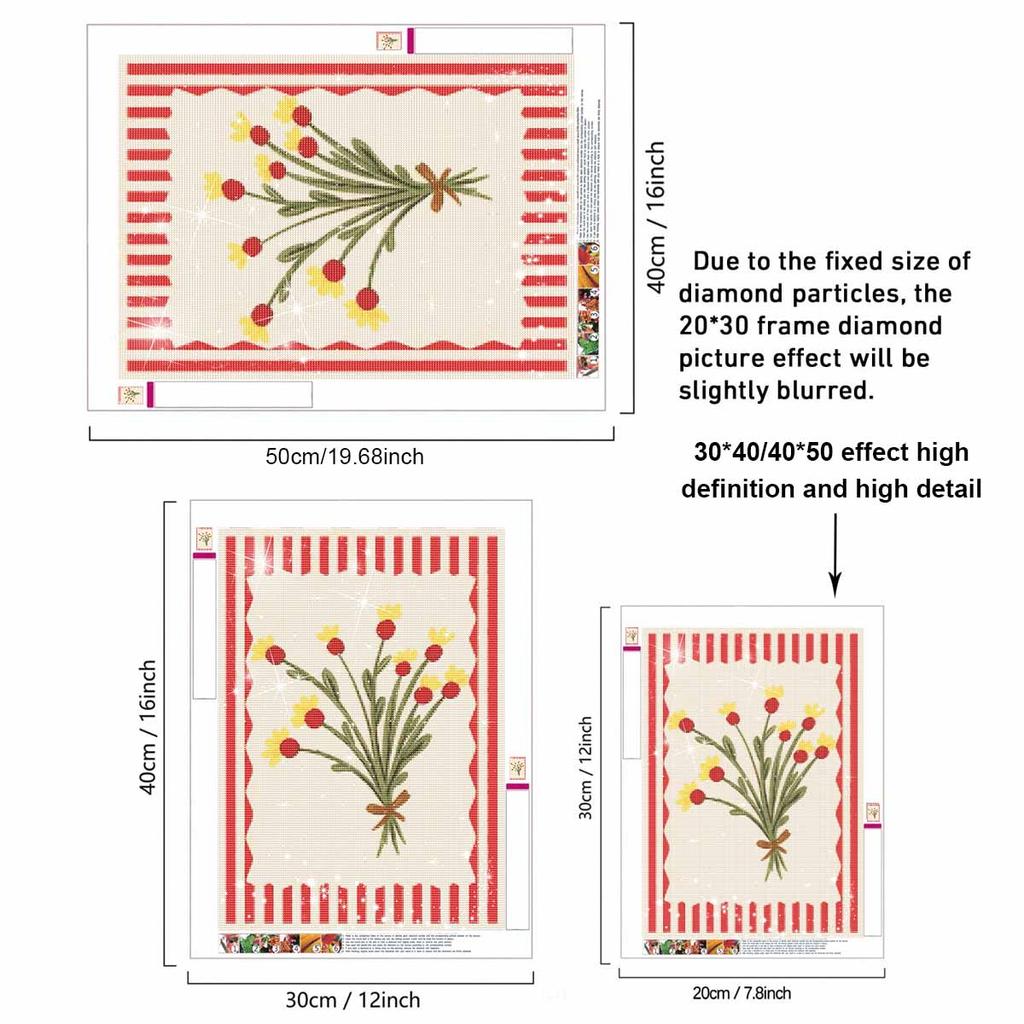 5D Diamond Painting Kit for Adults Relaxing DIY Craft Flowers Bouquet Pattern Art Rhinestones Embroidery Full Drill 30x40cm Home Wall Decor Gift