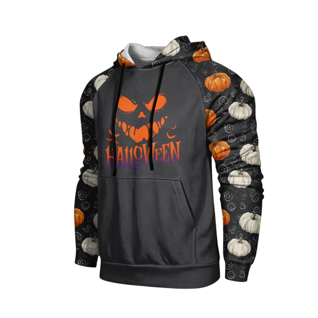 Men's Printed Hoodie with Pocket and Drawstring Loose Fit Casual Sweatshirt