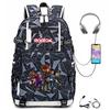 Cartoon Game USB Backpack Large Capacity Hiking Bag College Student Outdoor Travel Casual Daypack