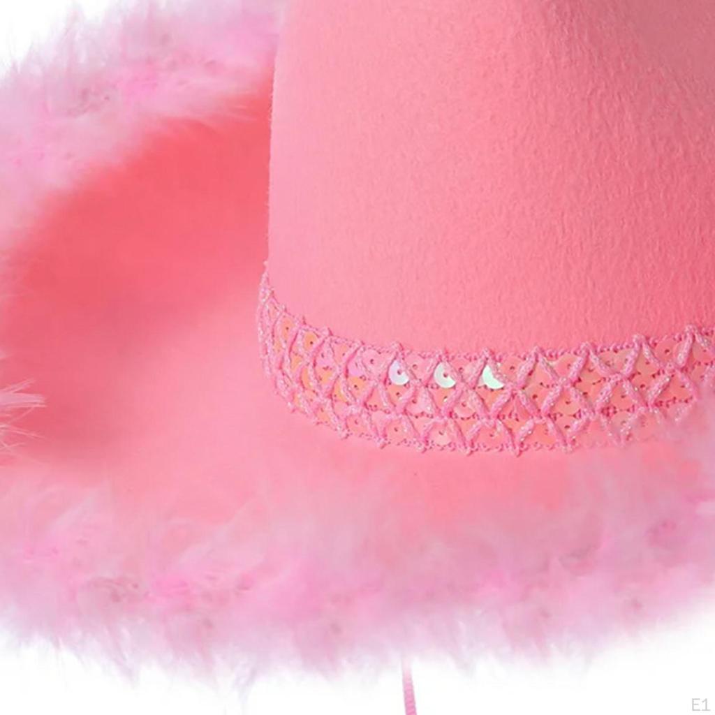 Cowgirl Hat Cowboy Stylish Decor Wide Brim Jazz Top Headwear for Holiday