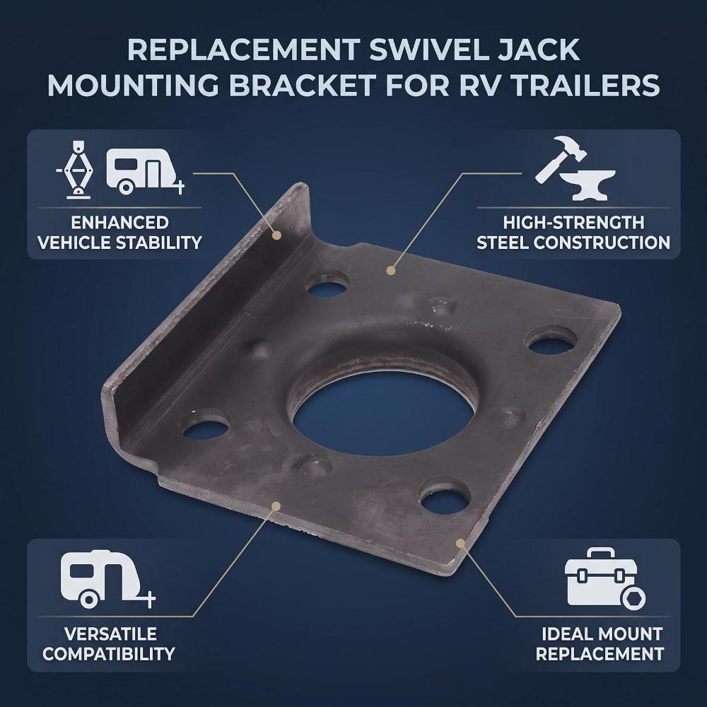 Swivel RV Jack Mounting Bracket 4 Hole Mounting Camping Vehicle Jack Bracket  For RV Trailers